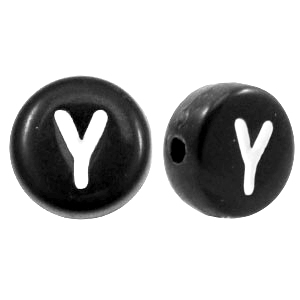 Acryl letterkralen letter Y Zwart