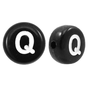 Acryl letterkralen letter Q Zwart