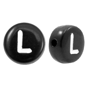 Acryl letterkralen letter L Zwart