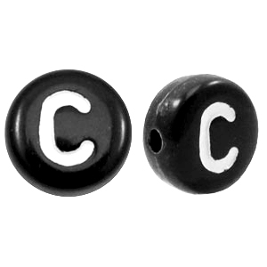 Acryl letterkralen letter C Zwart