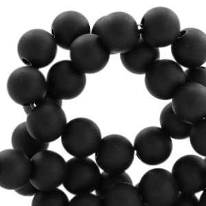 8 mm kralen van acryl mat Deep black