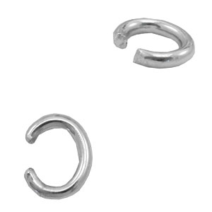Metaal onderdelen TQ buigring ovaal Antiek zilver