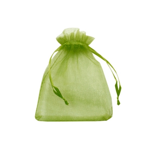Organza sieradenzakje 7x9cm Olive green