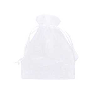 Organza sieradenzakje 9x12cm White