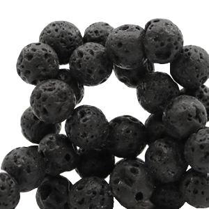 8 mm kralen natuursteen lava matt Black