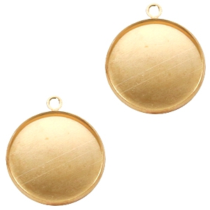 Metalen settings bedel voor cabochon 20 mm Goud