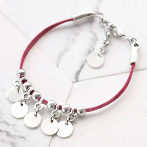 Trendy sieraden van trendy koord plat suede style en DQ metaal 