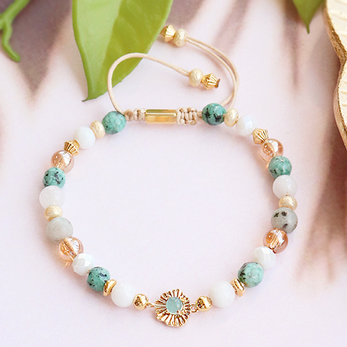 Stijlvolle armbanden maken met natuursteen Jade kralen, DQ metalen kralen en facetkralen 