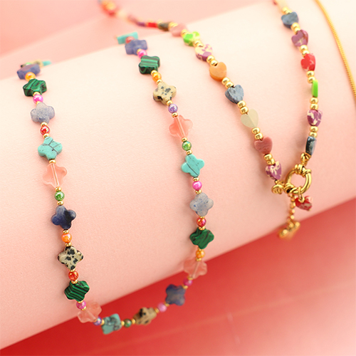 Kleurrijke sieraden inspiratie met natuursteen kralen