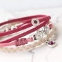 Trendy sieraden van trendy koord plat suede style en DQ metaal 