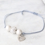 MATCHING armbandjes en oorbellen met kralen van acryl matte met pearl coating + strass kralen
