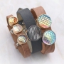 Bijzondere sieraden met basic cabochons en Cuoio armbanden