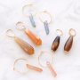DIY oorbellen en kettingen met natuursteen en aura quartz crystal