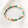 Armbanden en oorbellen met kokos kralen in een bohemian style: 