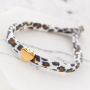 Maak zelf de leukste armbanden en haarelastieken met stitched elastisch lint leopard: