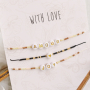 Fijne macram&eacute; armbanden met Miyuki kralen en letterkralen 