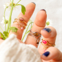 Elegante stainless steel ringen met natuursteen